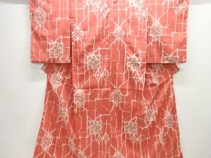 大正ロマン　抽象模様織り出しお召着物